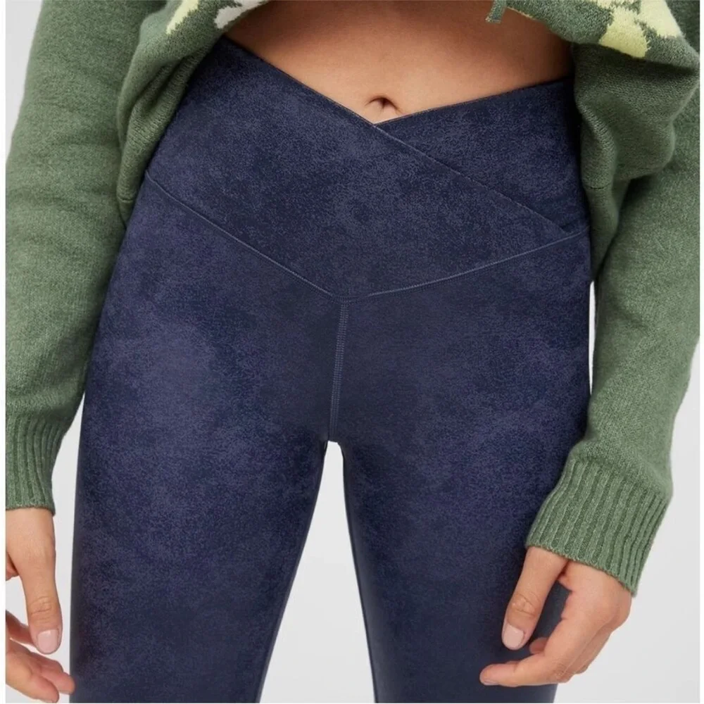 Offline Aerie • Navy Blue Crackle Crossover Leggings